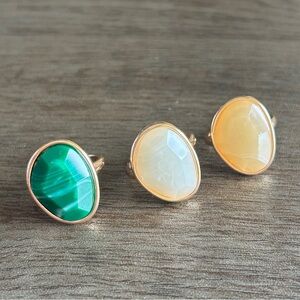 Each: Stylish Gold and Marbled Stone Rings